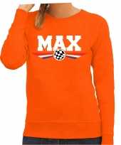 Max coureur tekst sweater oranje voor dames trend