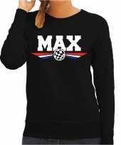 Max supporter race fan sweater trui zwart voor dames trend