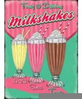 Metalen reclamebord milkshake voor in de snackbar trend
