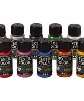Metallic textielverf set 10 kleuren trend