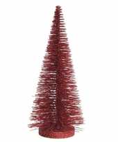 Mini decoratie kerstboompje van 30 cm in het rood trend