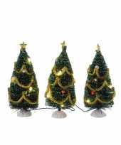 Mini kerstboom met led verlichting en versiering 15 cm trend