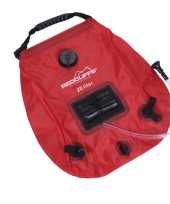 Mobiele camping douche waterzak 20 liter rood trend