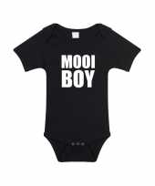 Mooiboy tekst rompertje zwart baby trend