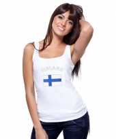 Mouwloos shirt met vlag finland print voor dames trend