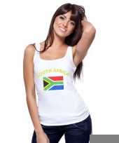 Mouwloos shirt met vlag zuid afrika print voor dames trend