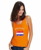 Mouwlose shirts met vlag van holland dames trend