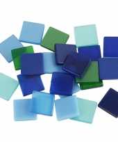 Mozaiek tegels kunsthars groen blauw 10x10 trend