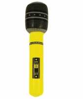 Neon gele opblaasbare microfoon 40 cm trend