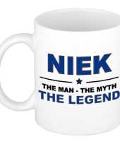 Niek the man the myth the legend collega kado mokken bekers 300 ml trend