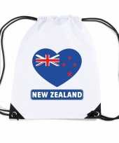 Nieuw zeeland hart vlag nylon rugzak wit trend