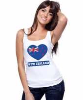 Nieuw zeeland hart vlag singlet-shirt tanktop wit dames trend
