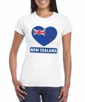Nieuw zeeland hart vlag t-shirt wit dames trend