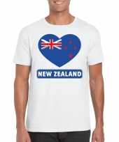 Nieuw zeeland hart vlag t-shirt wit heren trend