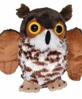 Oehoe uilen speelgoed artikelen oehoe uil knuffelbeest bruin 18 cm trend