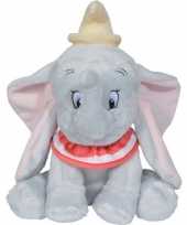 Olifanten speelgoed artikelen disney dumbo dombo olifant knuffelbeest grijs 18 cm trend