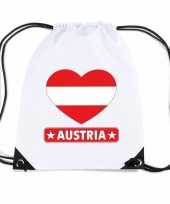 Oostenrijk hart vlag nylon rugzak wit trend