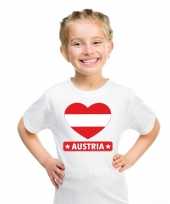 Oostenrijk hart vlag t-shirt wit jongens en meisjes trend