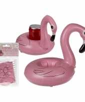 Opblaas flamingo drankjes houder 22 cm trend