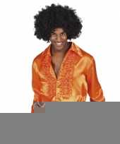 Oranje disco overhemden met rouches trend