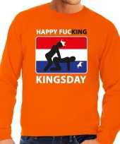 Oranje happy fucking kingsday sweater heren trend