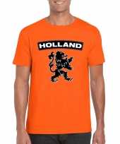 Oranje holland shirt met zwarte leeuw heren trend