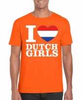 Oranje i love dutch girls shirt heren trend