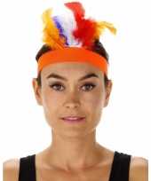 Oranje indianentooi verkleed hoofdband voor dames trend