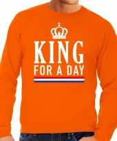 Oranje king for a day sweater voor heren trend