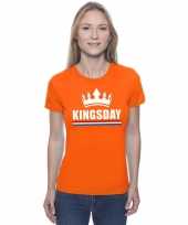 Oranje kingsday met een kroon shirt dames trend