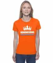 Oranje koningsdag met een kroon shirt dames trend