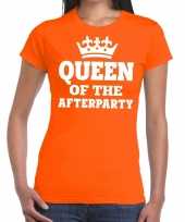 Oranje queen of the afterparty shirt dames trend