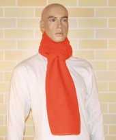 Oranje sjaal van fleece materiaal trend