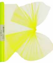 Organza tule rol neon geel 40 x 200 cm trend