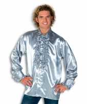 Overhemd zilver met rouches heren trend