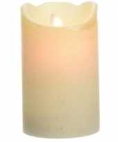 Parel witte led kaarsen stompkaarsen 12 cm flakkerend trend