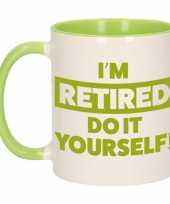 Pensioen kado mok groen i m retired do it yourself 300ml trend