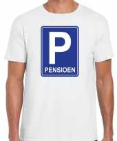 Pensioen p cadeau t-shirt wit voor heren trend