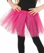 Petticoat tutu verkleed rokje roze glitters 31 cm voor meisjes trend
