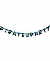 Piratenfeestje blauwe letterslinger trend