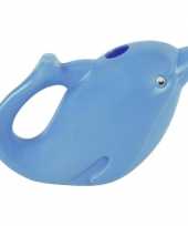 Plastic dieren gieter blauwe dolfijn voor kinderen 26 cm trend