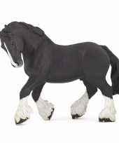 Plastic zwart shire paard 15 cm trend