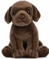 Pluche bruine labrador hond honden knuffel 16 cm speelgoed trend