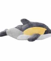 Pluche dolfijn knuffel geel grijs 25 cm trend