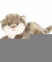 Pluche grijze kitten poes knuffel 27 cm trend