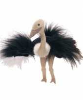 Pluche handpop struisvogel 22 cm trend