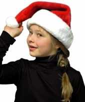 Pluche kerstmuts rood wit voor kinderen trend