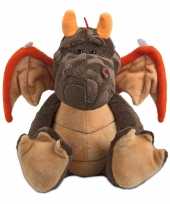 Pluche knuffel draak rode vleugels 33 cm trend