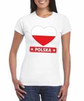 Polen hart vlag t-shirt wit dames trend