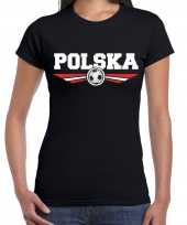 Polen polska landen voetbal t-shirt zwart dames trend
